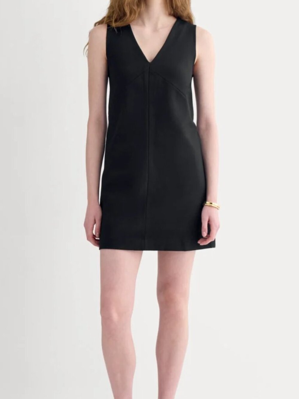 rag & bone Black Ponte Knit Sheath Dress V Neck Size 10 Career